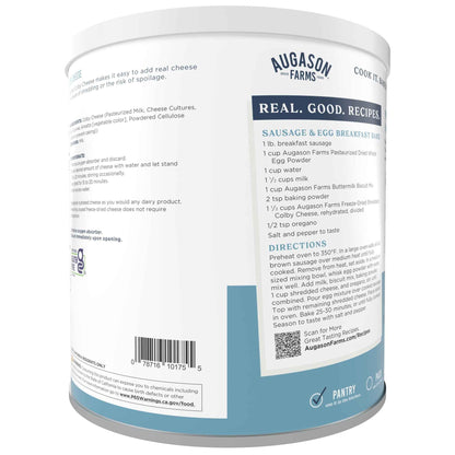 Freeze Dried Shredded Colby Cheese Can, 30 Servings