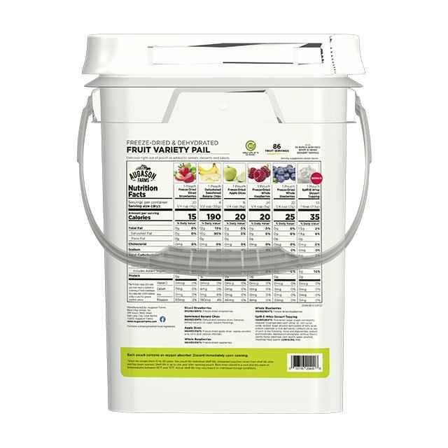Dehydrated & Freeze Dried Fruit Variety Pail, 86 Servings