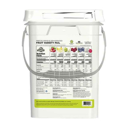 Dehydrated & Freeze Dried Fruit Variety Pail, 86 Servings