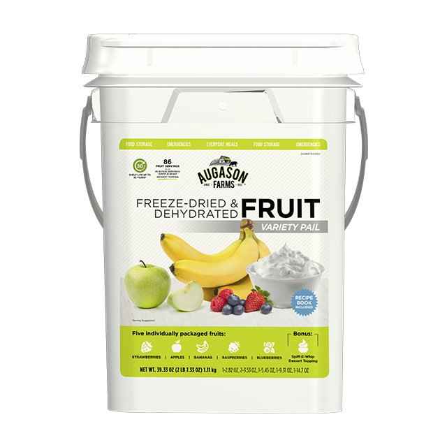 Dehydrated & Freeze Dried Fruit Variety Pail, 86 Servings