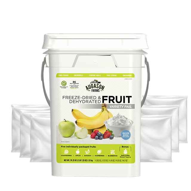 Dehydrated & Freeze Dried Fruit Variety Pail, 86 Servings