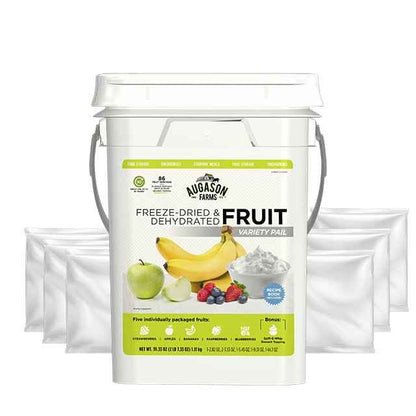 Dehydrated & Freeze Dried Fruit Variety Pail, 86 Servings