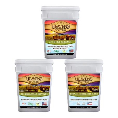 Combo Kit - Breakfast, Entree + Protein - 1 Person 1 Month - 308 Servings - Emergency Survival Food Kit - East Bay Industries