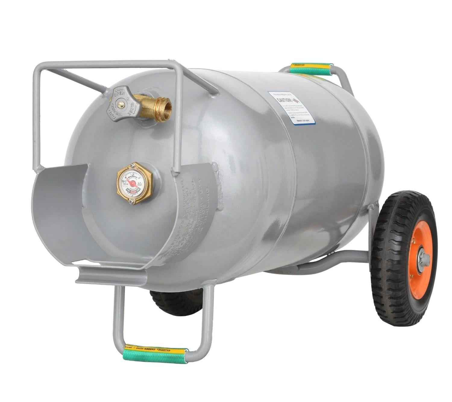 Flame King 40lb Horizontal & Vertical Empty Propane Cylinder with OPD & Wheels