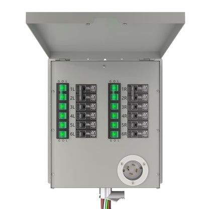 Nature's Generator 12-Circuit 120/240V 30A Non-Automatic Power Transfer Switch - East Bay Industries