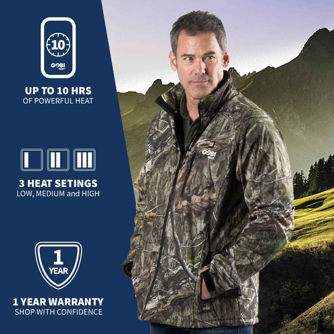 Sahara Men's Heated Hunting Jacket - Mossy Oak Camo