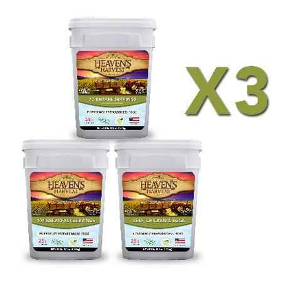 Combo Kit - Breakfast, Entree + Protein - 3 Months - 308 Servings - Emergency Survival Food Kit
